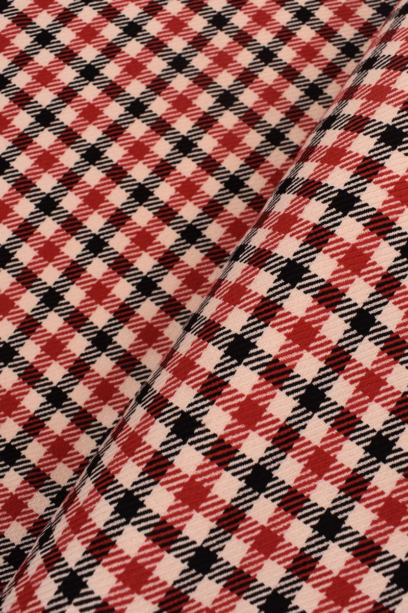Jacquard stretch misto viscosa fantasia a quadri