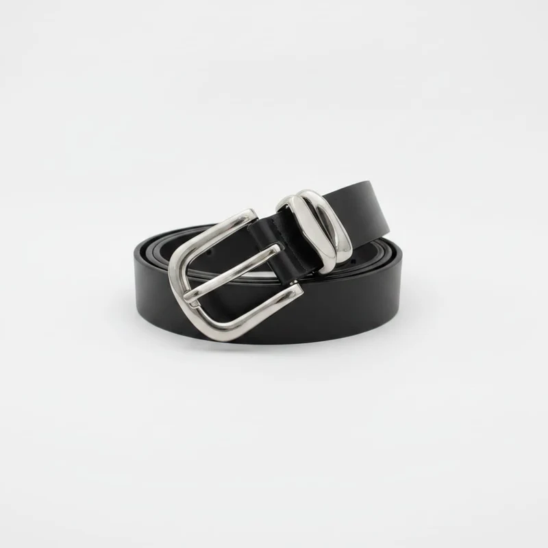 Cintura basic 2 passanti in metallo 3 cm - Oro