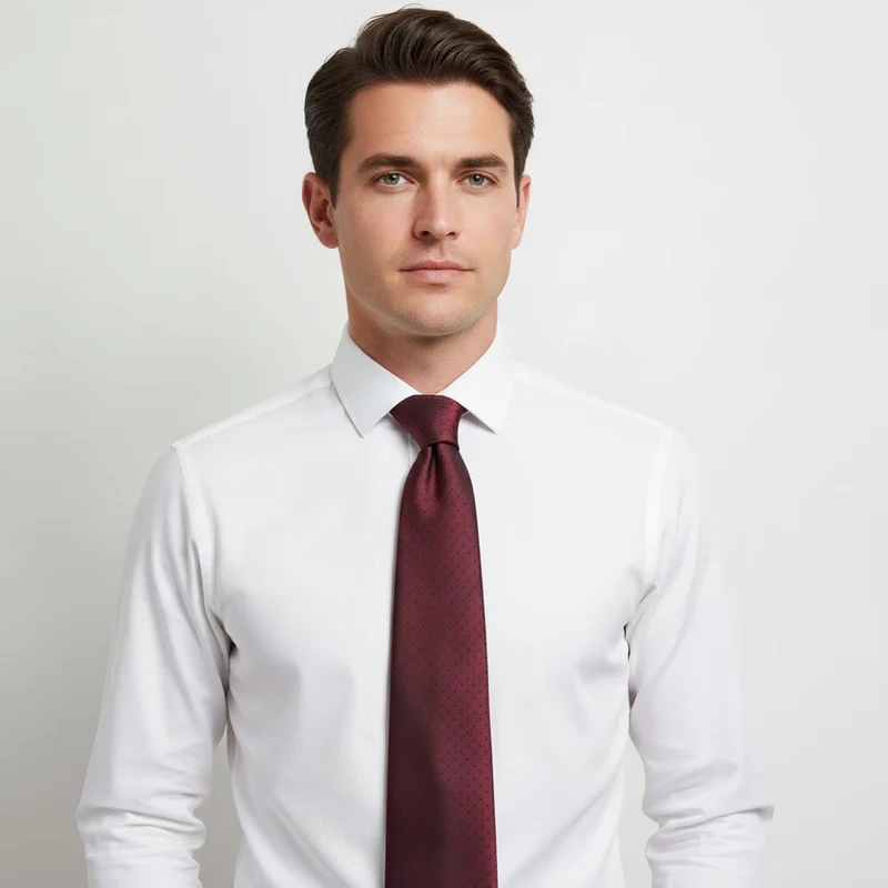 Cravatta uomo fantasia 8cm elegante e stilosa - Bordeaux