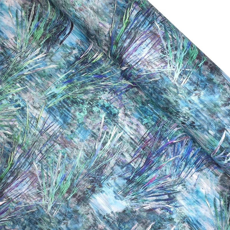Velluto Digital H 140 cm - FANTASIA ACQUA MARINA