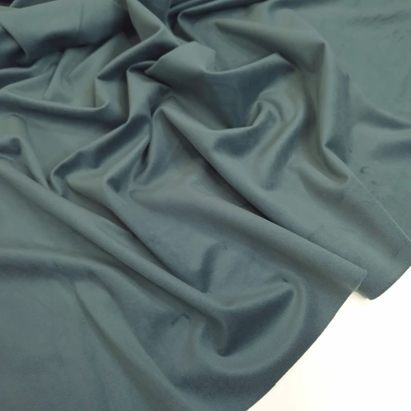 Velluto Liscio H 150 cm - ACQUA MARINA SCURO