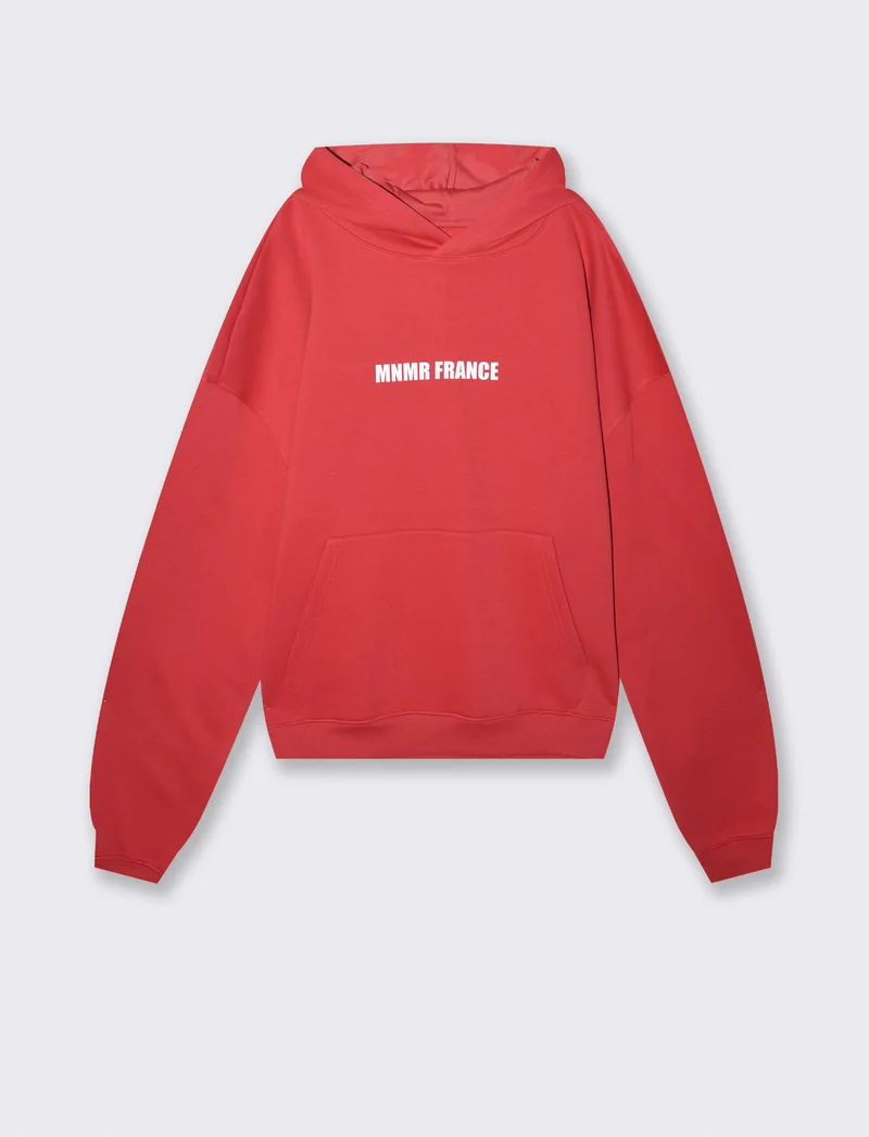Felpa con cappuccio e stampa trendy - Rosso