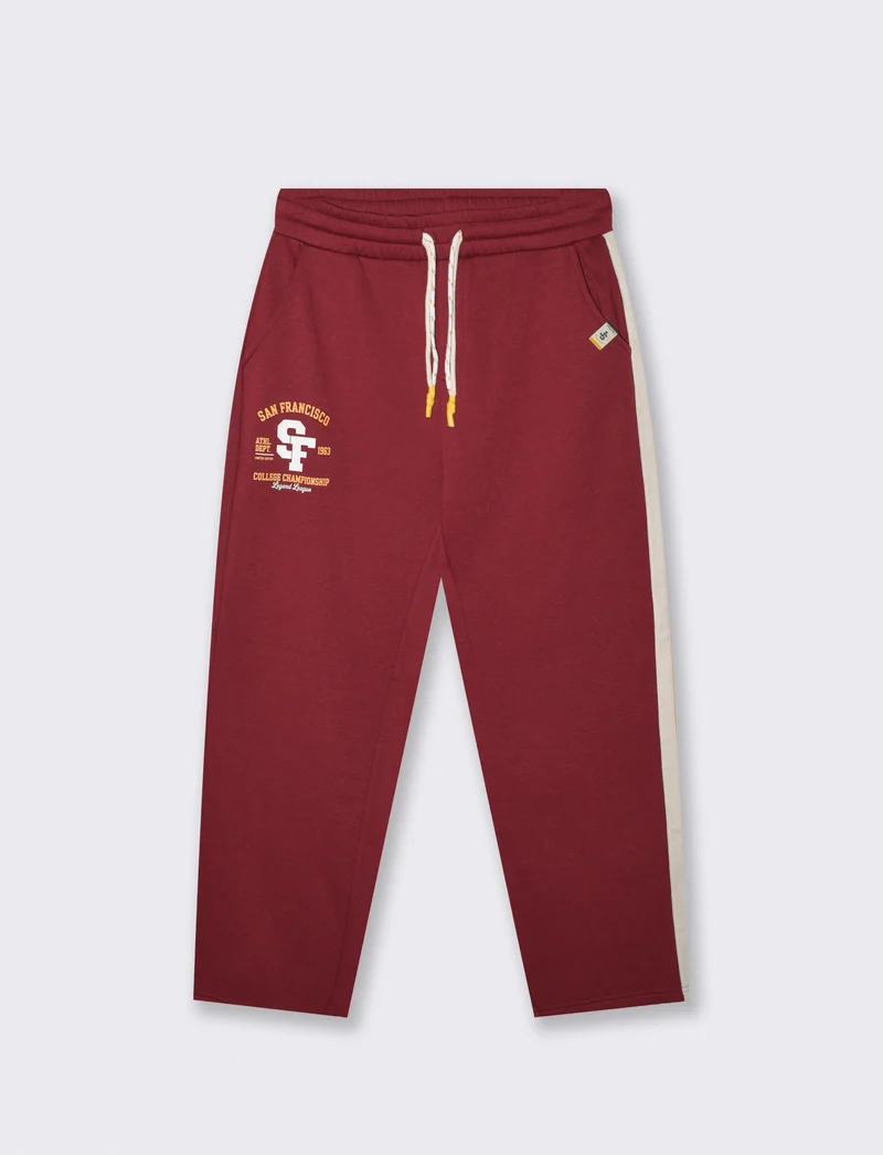 Pantaloni Jogger in Felpa con Stile - Bordeaux