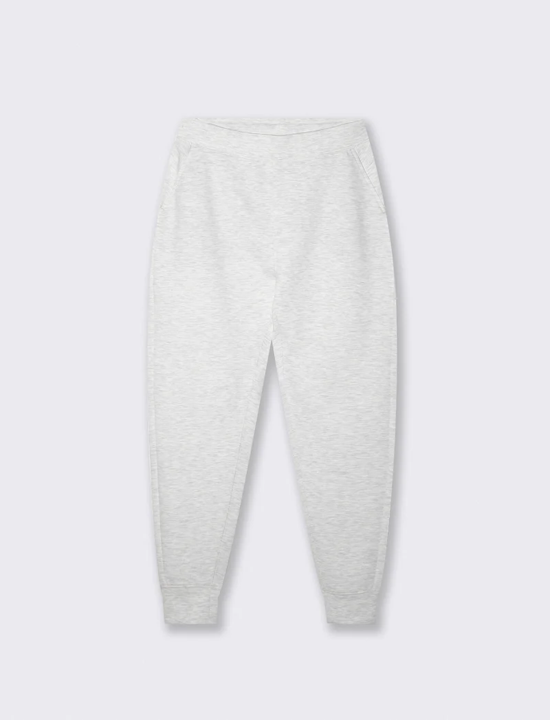Pantaloni Jogger Interlock con Tasche - Grigio chiaro mel.