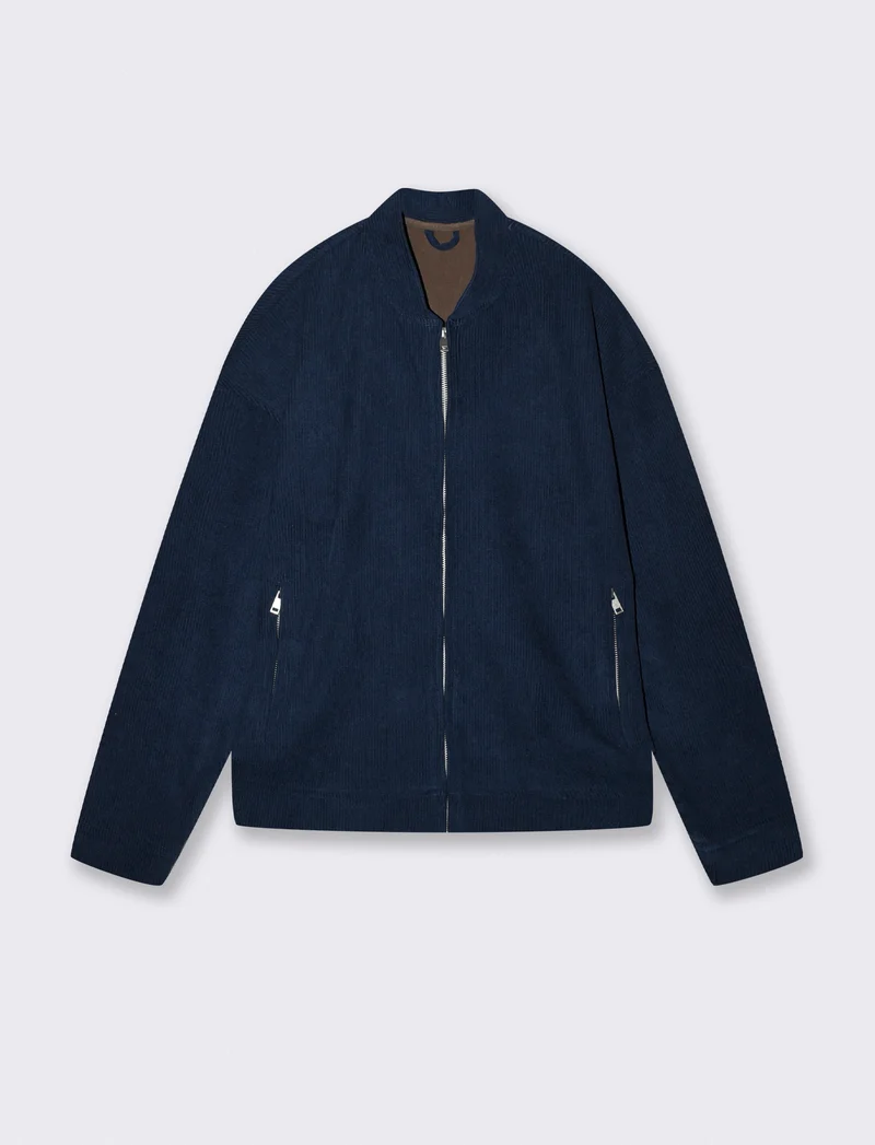 Giubbotto bomber in velluto a coste - Blu