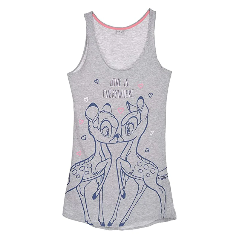 Pigiama camicia da notte donna Disney Bambi in cotone stampato 3231