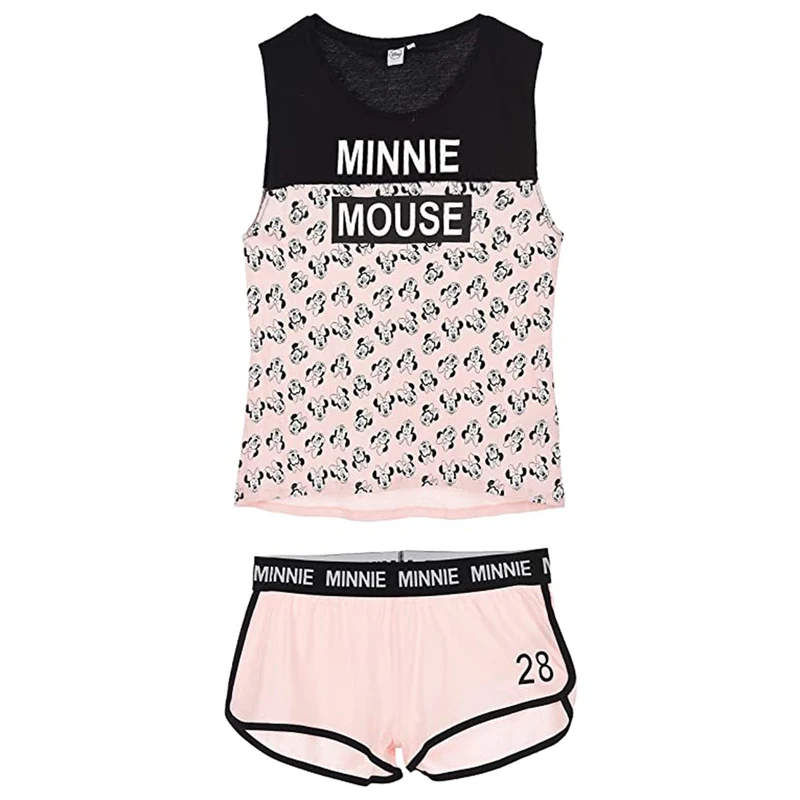 Pigiama corto donna Disney Minnie Mouse canotta e pantaloncino in cotone 3228
