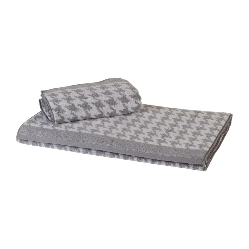 Asciugamano con Ospite pied poule Moderno in Cotone 550 gr/mq