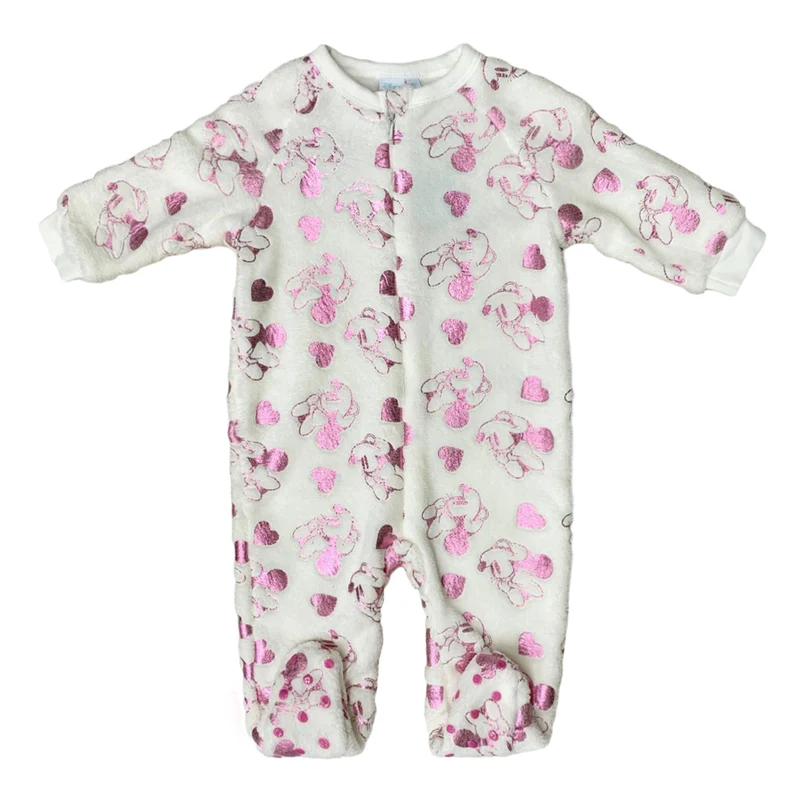 Body neonato Disney Minnie tutina Pagliaccetto in pile bimba maniche lunghe 3418