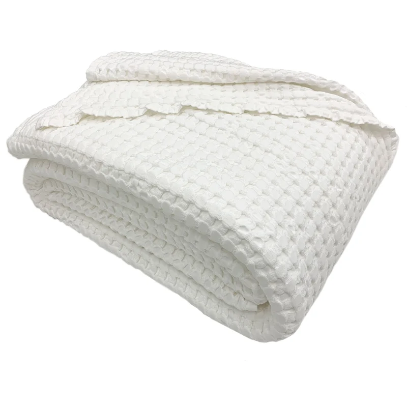 Copriletto in Cotone a Nido d'Ape StoneWashed No Stiro - Chaltony