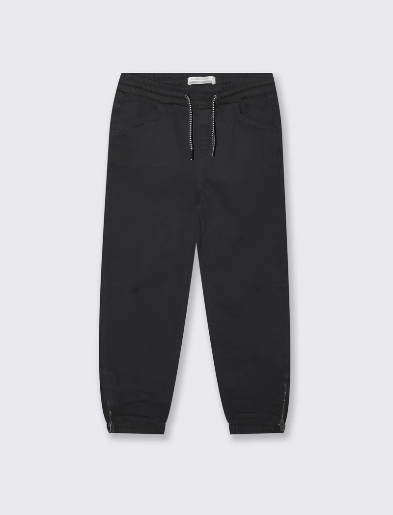 Pantaloni jogger in cotone cool e dinamici - Nero
