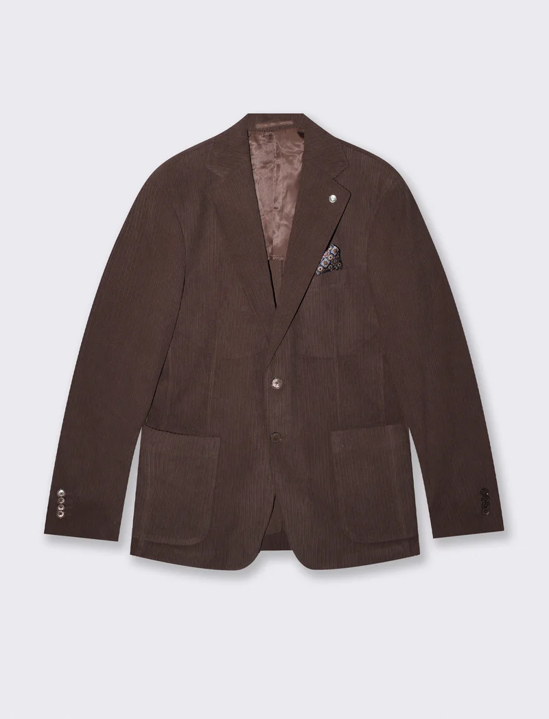 Blazer in velluto costa rocciatore formal fit - Moro