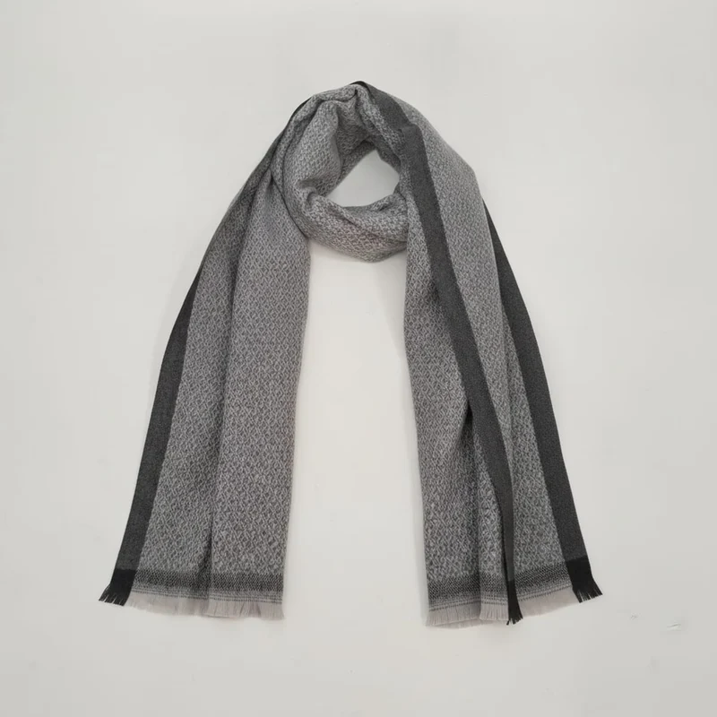 Sciarpa uomo spigata con bordi eleganti - Grigio