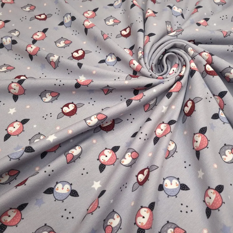 Jersey di Cotone H 140 cm - GUFI FONDO GRIGIO