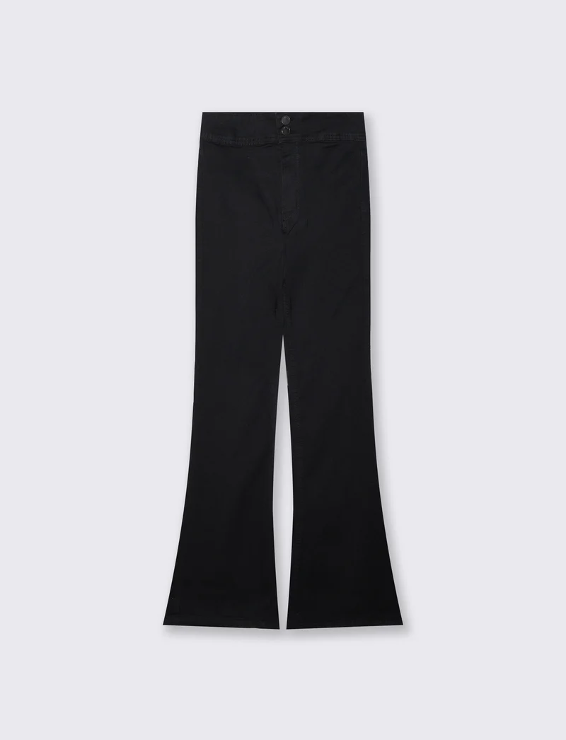 Jeggins bootcut vita alta eleganti - Nero