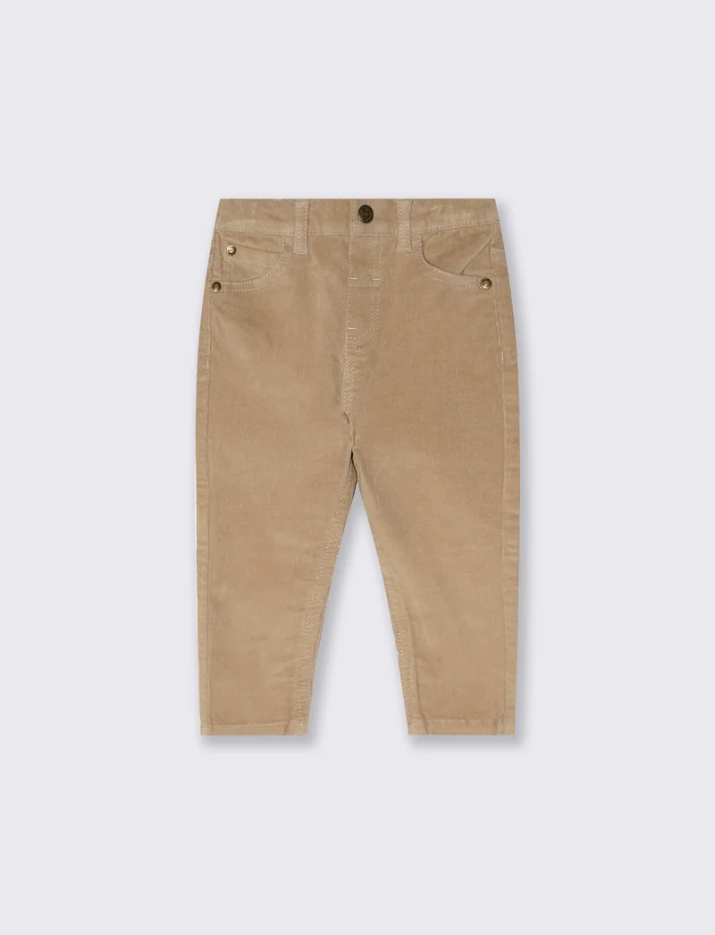 Pantaloni a costine in velluto casual - Beige