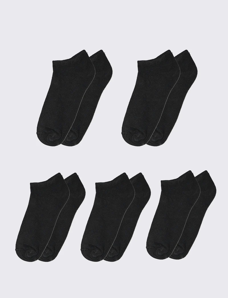 Calzini 5 paia per sneakers uomo - Nero