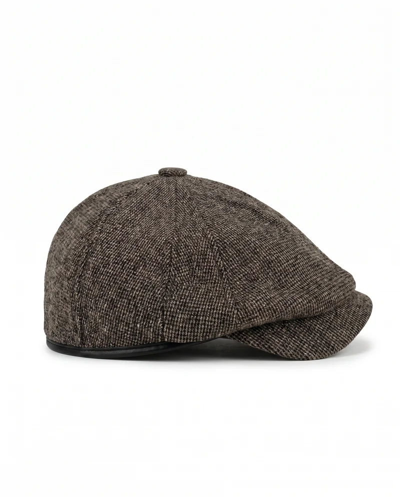 Coppola in tessuto con elastico elegante - Moro