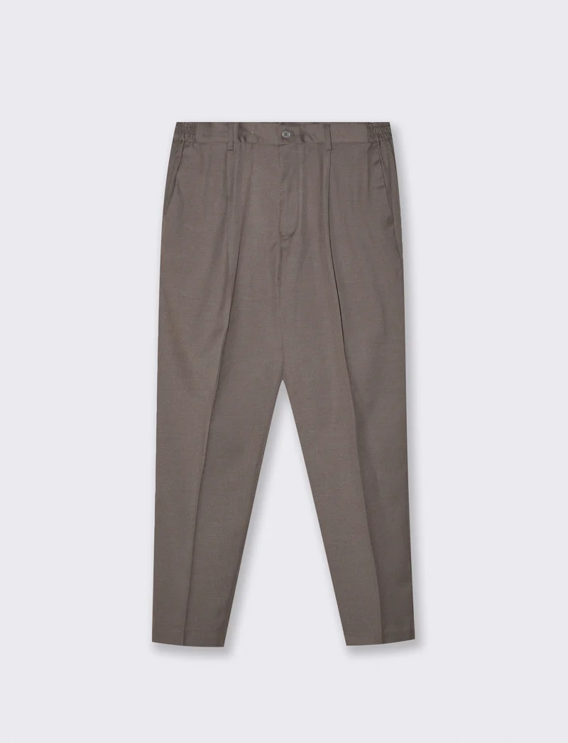 Pantaloni Formal Fit con Vita Elasticizzata - Antracite melange