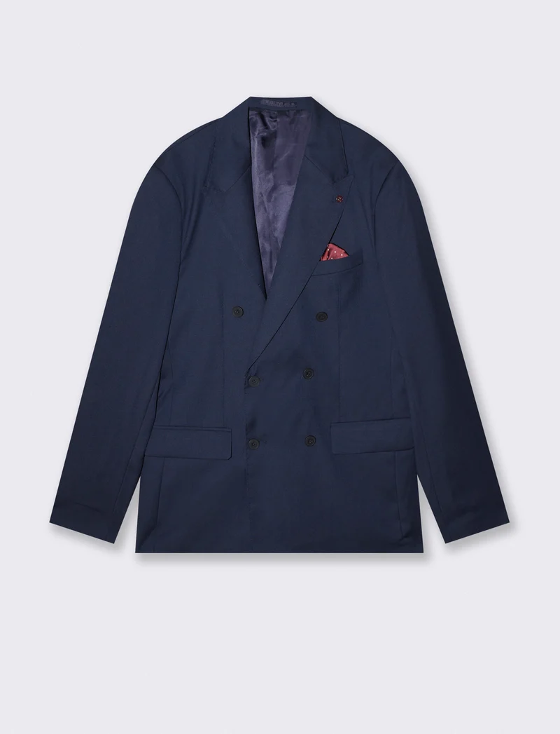Blazer Doppio Petto Formal Fit Elegante - Blu