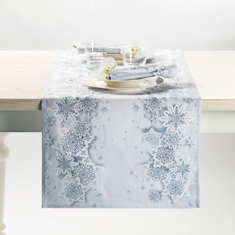 Runner tavola silver Floreale in Cotone
