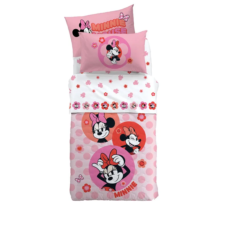 Copriletto Primaverile minnie flowers in Cotone 90 gr/mq