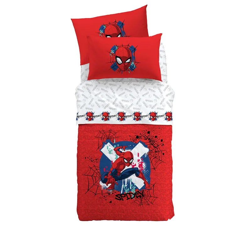 Completo Lenzuola spiderman red in Cotone