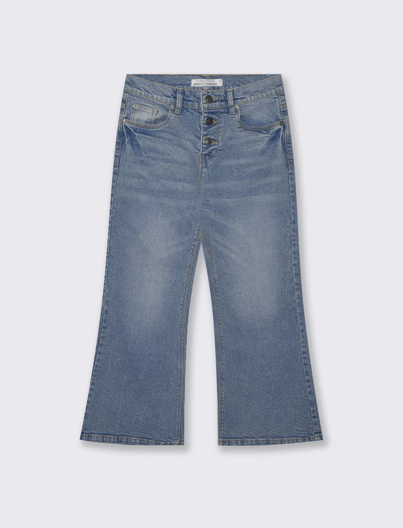 Jeans flare fit in denim elastico cinque tasche - Denim
