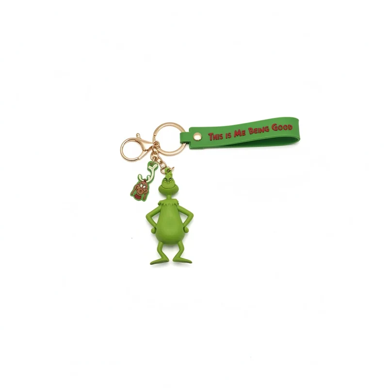 Portachiavi 3D gommato natalizio Harry e Grinch - Verde