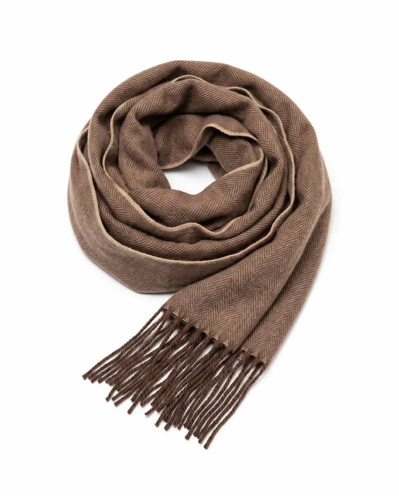 Sciarpa uomo basic con frange eleganti - Moro