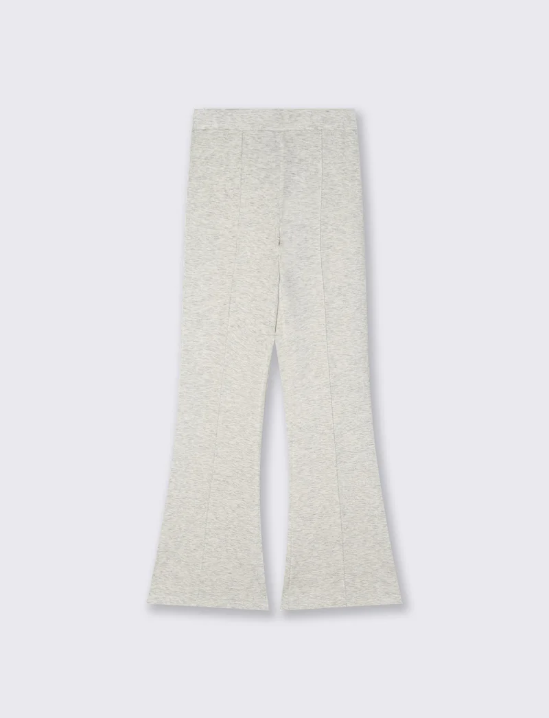 Leggings a zampa con elastico in vita - Grigio mel.