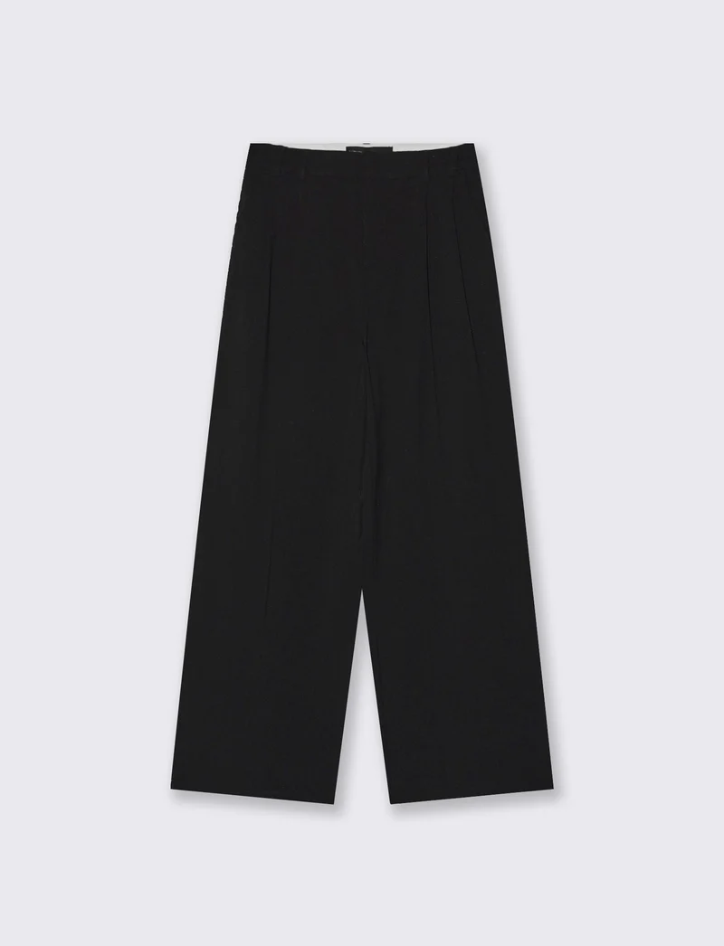 Pantaloni classici con pinches eleganti - Nero