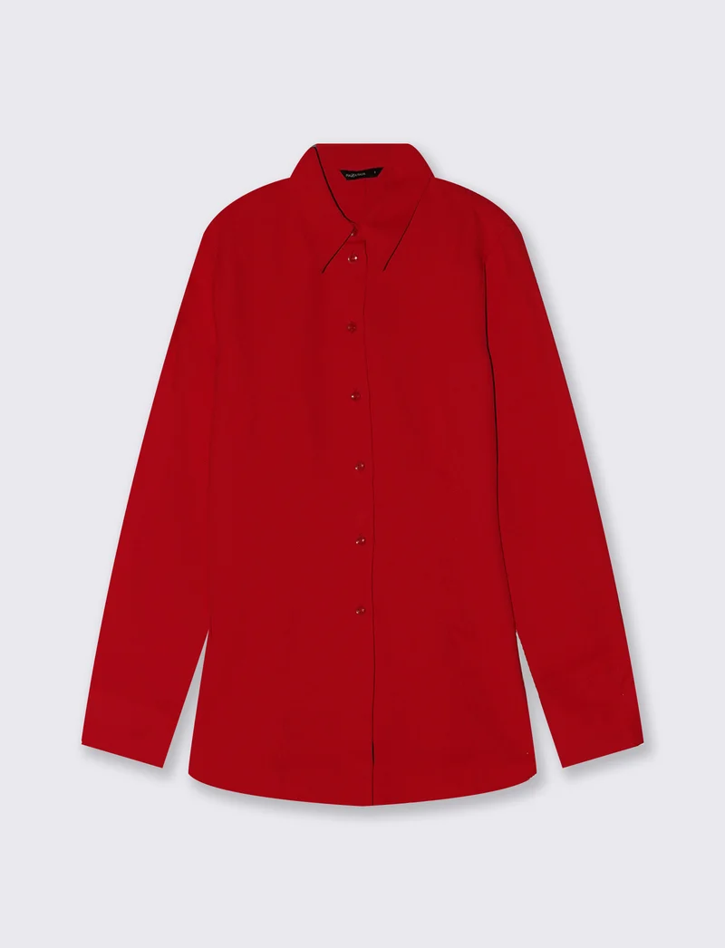 Camicia Slim con Pinces Elegante - Rosso