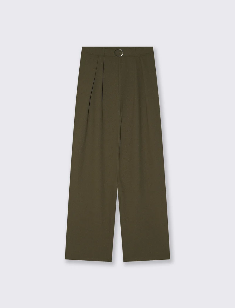 Pantalone wide leg con cintura e pieghe - Ve.milit.