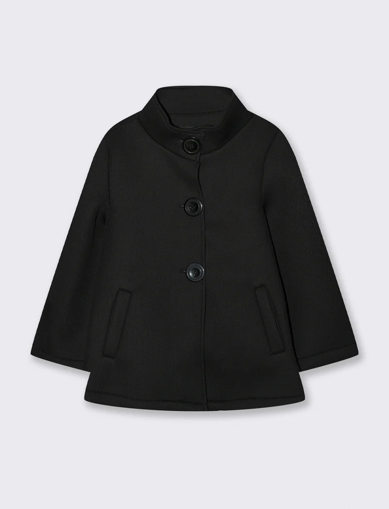 CAPPOTTINO CON MANICHE A CAMPANA - Nero