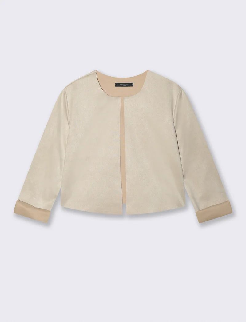 GIACCA SUEDE CORTA - Vaniglia