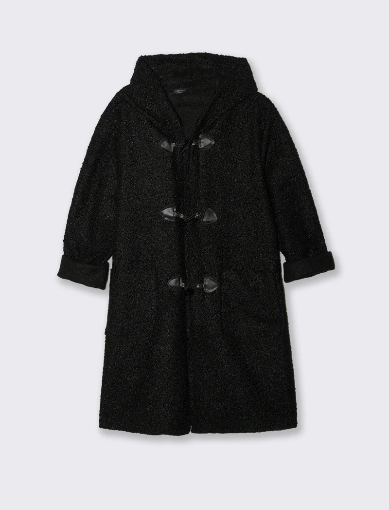 CAPPOTTO CON CAPPUCCIO - Nero