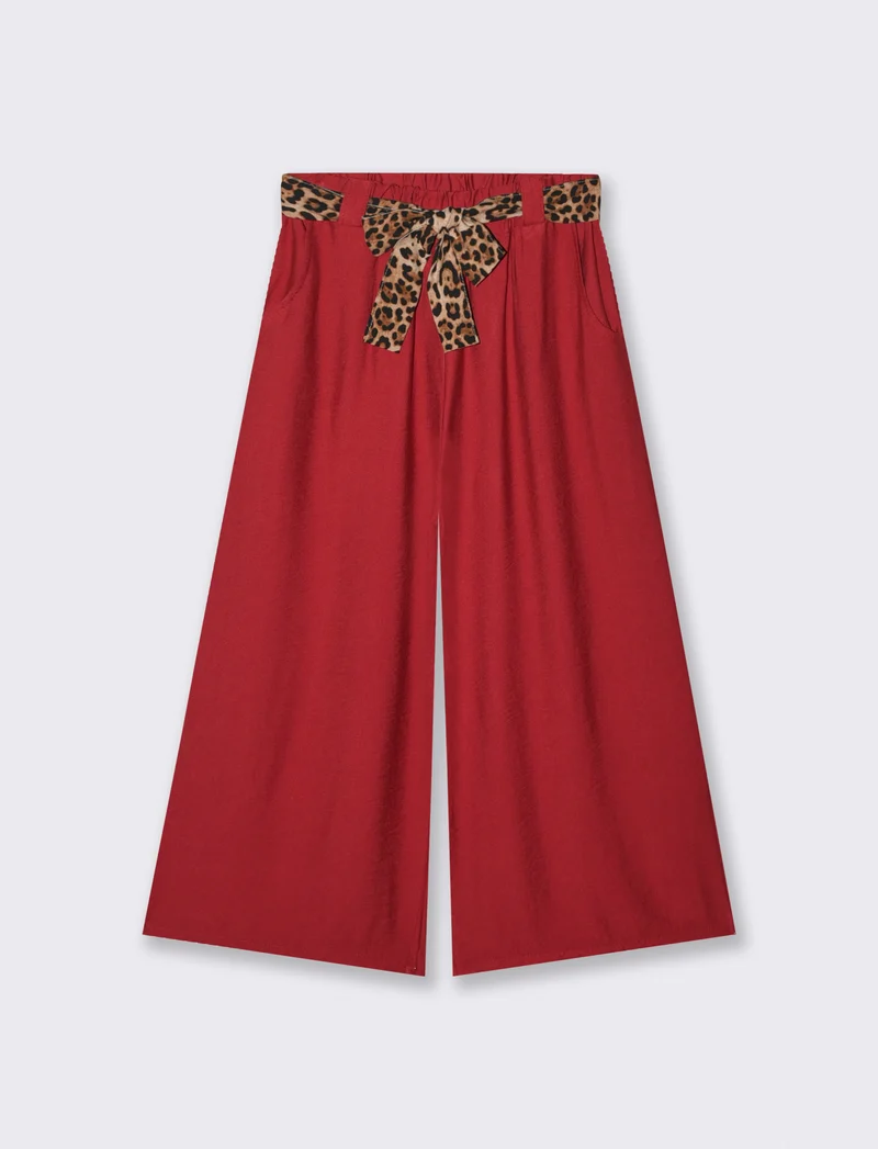 PANTALONE COULOTTE - Rosso india