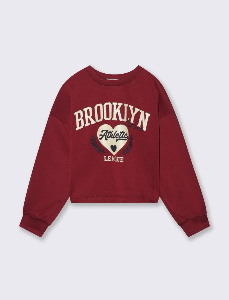 Felpa cropped stile college - Bordeaux