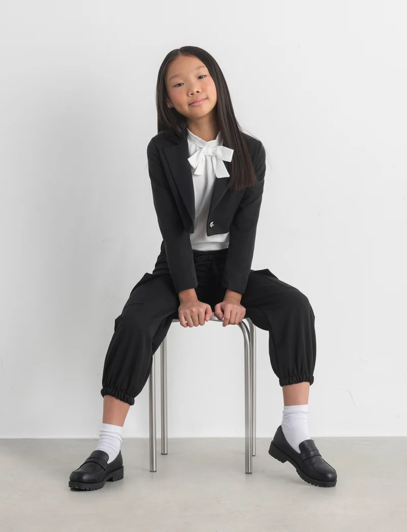 Jogger cargo in tessuto elegante - Nero