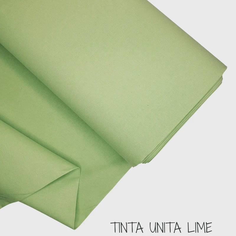 Collezione "Riga, quadretto e unito" H 180 cm - TINTA UNITA LIME