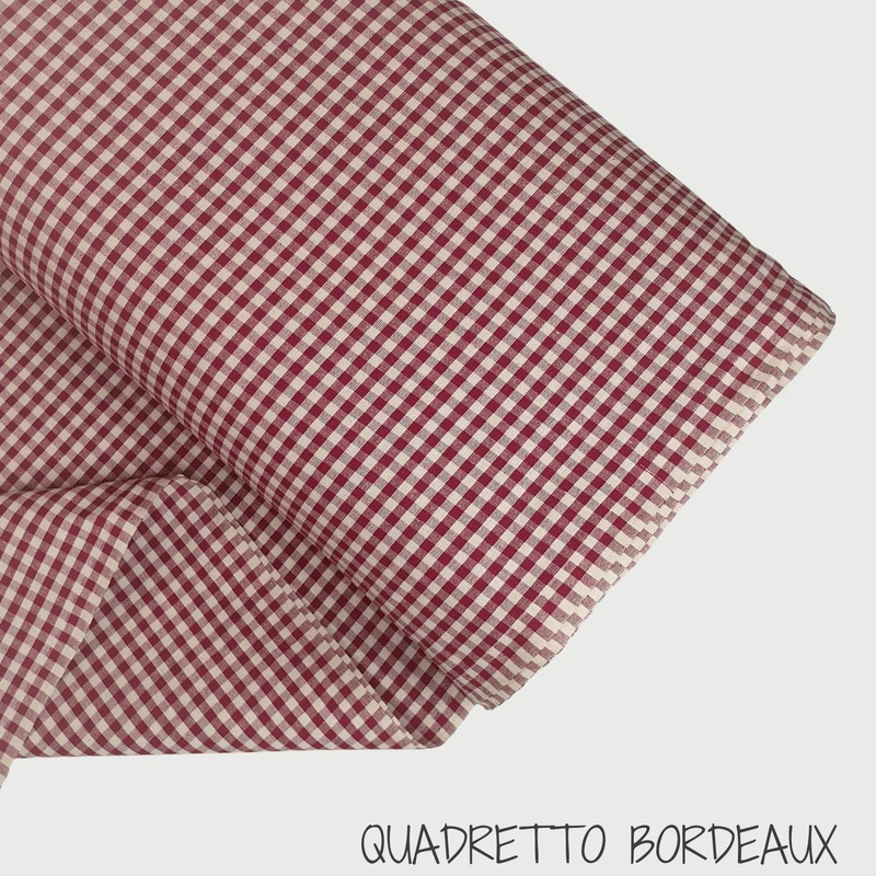 Collezione "Riga, quadretto e unito" H 180 cm - BORDEAUX