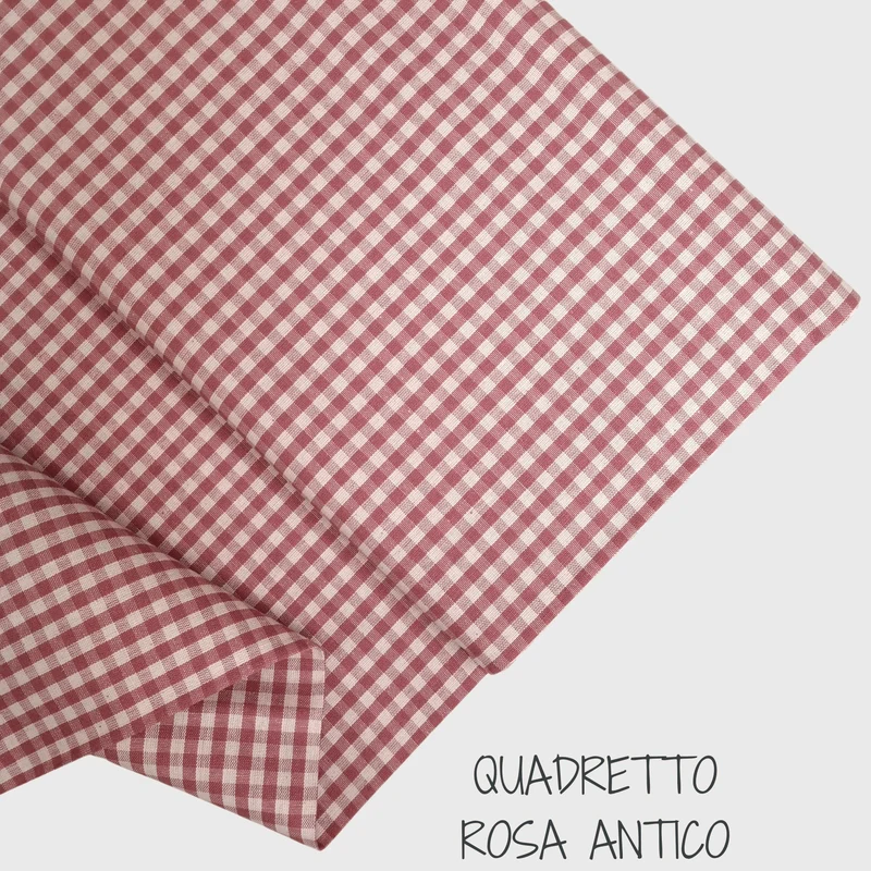 Collezione "Riga, quadretto e unito" H 180 cm - ROSA ANTICO