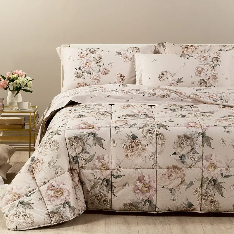 Trapunta peonia queen Garden in Cotone 300 gr/mq