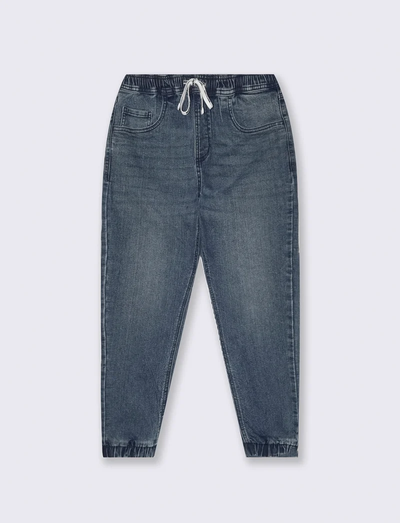 Jeans jogger con vita elasticizzata - Denim
