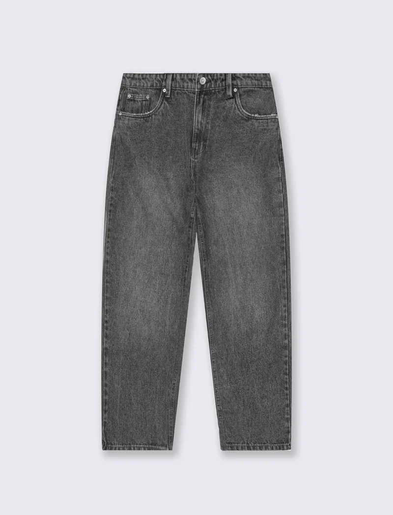Jeans baggy fit grigio medio slavato - Grigio