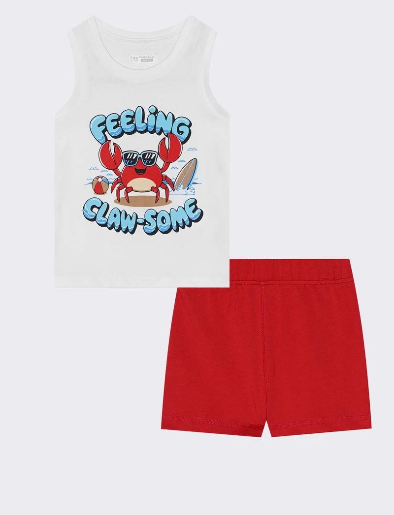 Set canotta e pantaloncini casual chic - Bianco