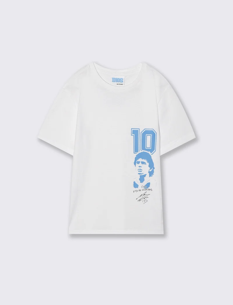 T-shirt D10S mezza manica in jersey - Bianco