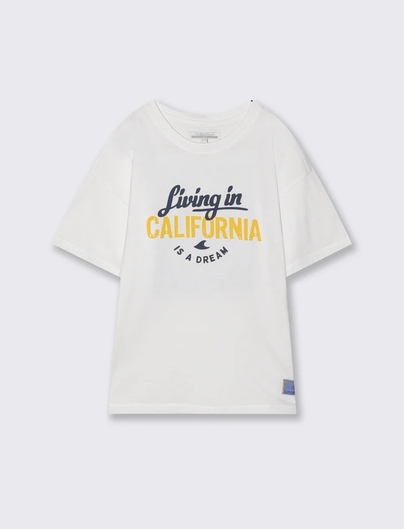 T-shirt loose mezza manica estiva - Bianco