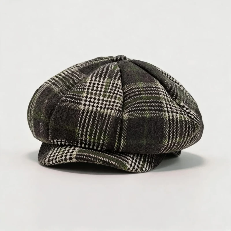 Coppola quadri con visiera rigida uomo - Verde